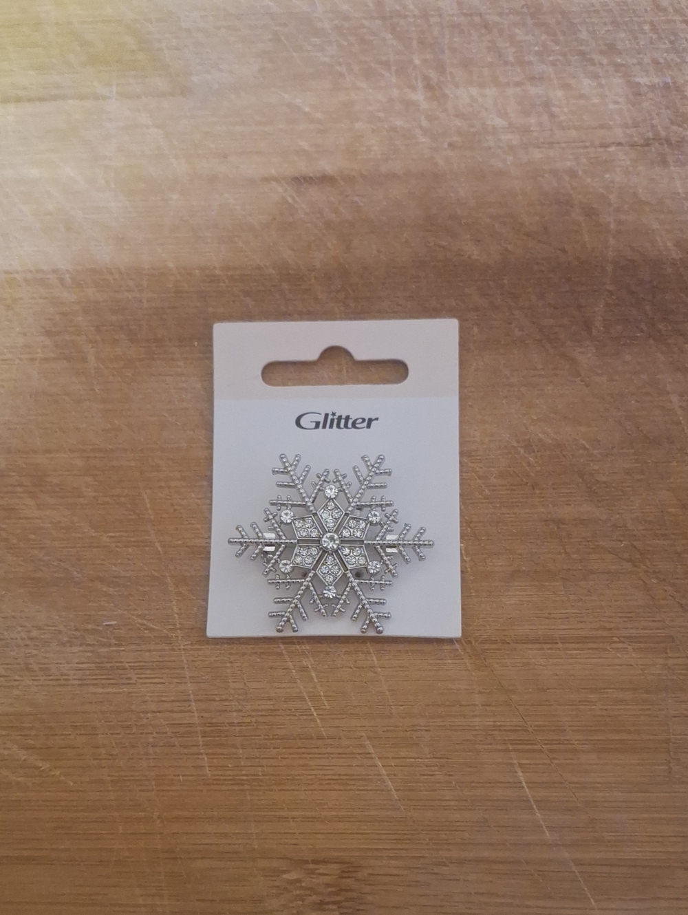 H&M Silver Crystal Snowflake Brooch